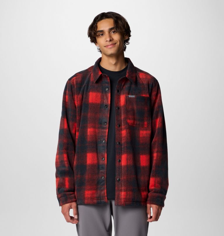 heren steens mountain bedrukt fleece overhemdjas ii