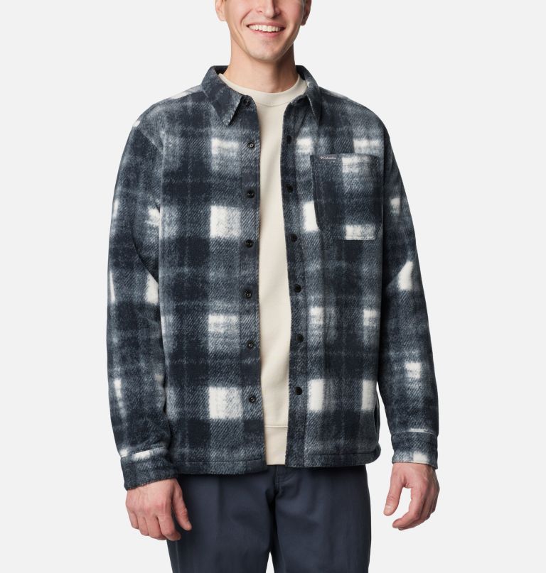 heren steens mountain bedrukt fleece overhemdjas ii