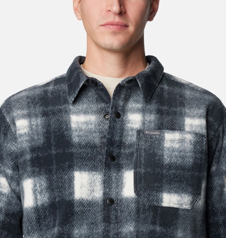 heren steens mountain bedrukt fleece overhemdjas ii