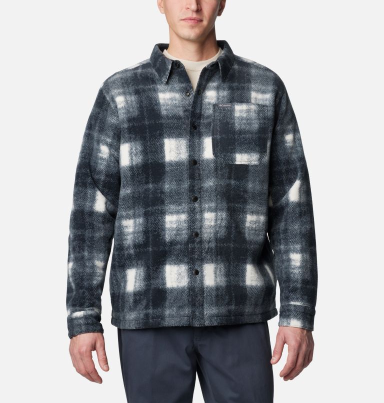 heren steens mountain bedrukt fleece overhemdjas ii