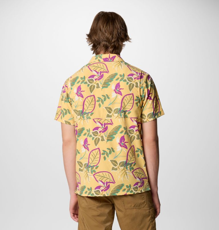 heren tech trail utility bedrukt geweven shirt met korte mouwen