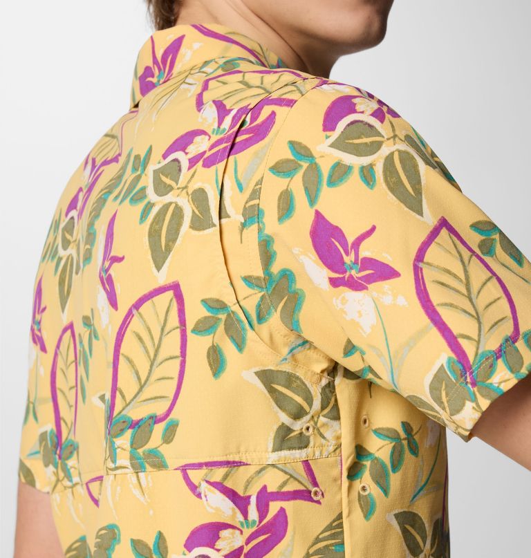 heren tech trail utility bedrukt geweven shirt met korte mouwen