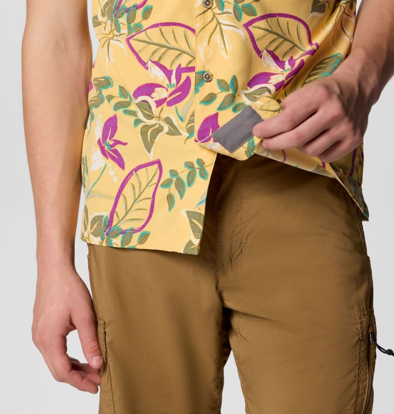 heren tech trail utility bedrukt geweven shirt met korte mouwen