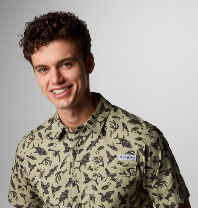 heren pfg wild cast camp shirt