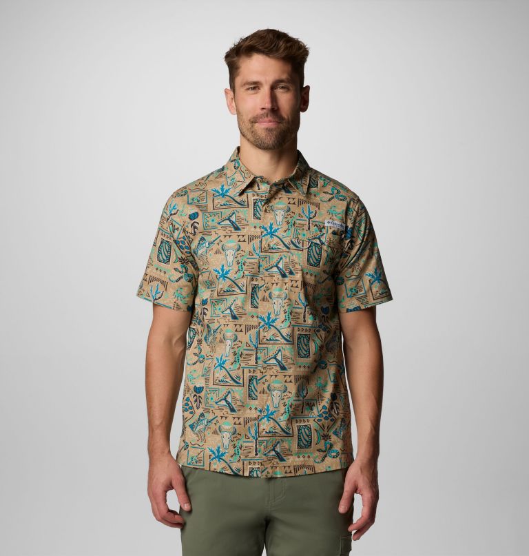heren pfg wild cast camp shirt