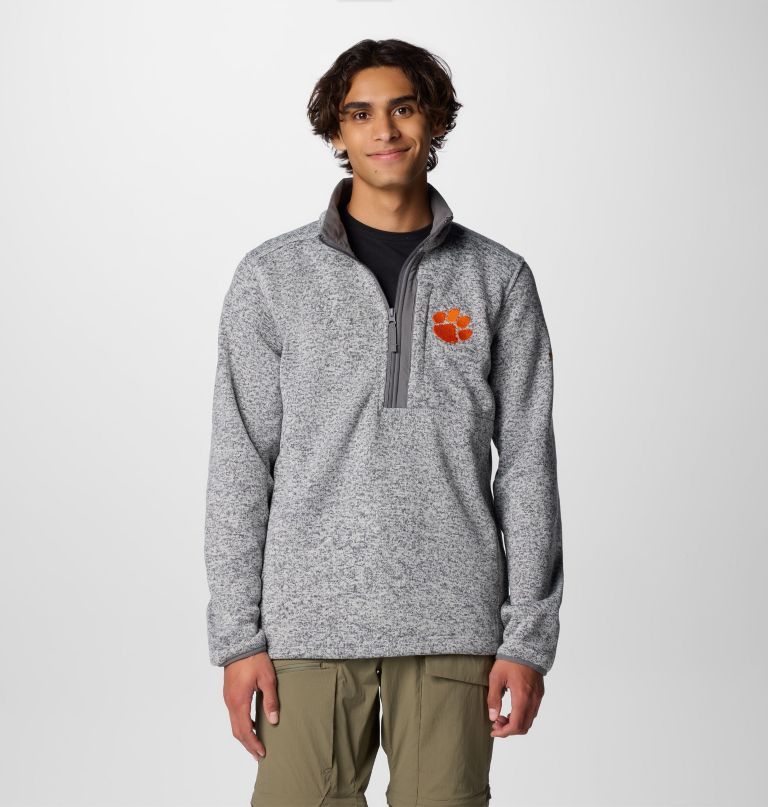 heren collegiate sweater weather fleece pullover met halve rits - clemson