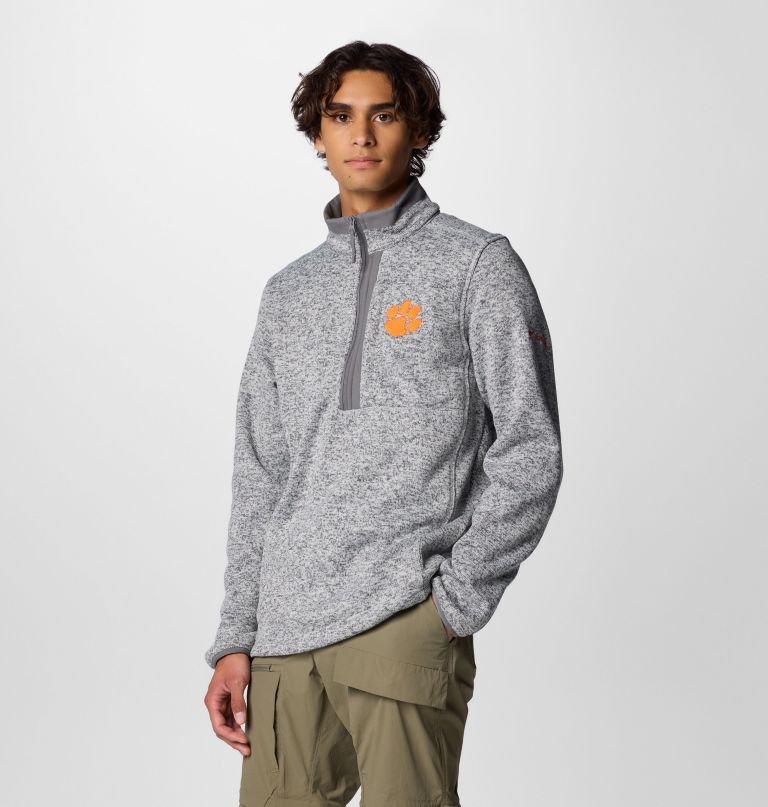 heren collegiate sweater weather fleece pullover met halve rits - clemson