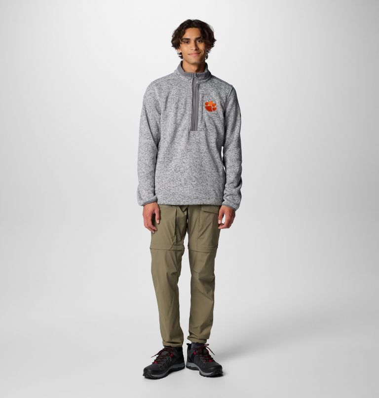 heren collegiate sweater weather fleece pullover met halve rits - clemson