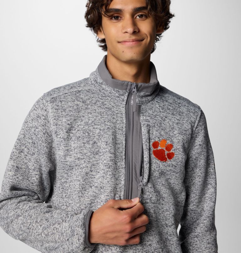 heren collegiate sweater weather fleece pullover met halve rits - clemson