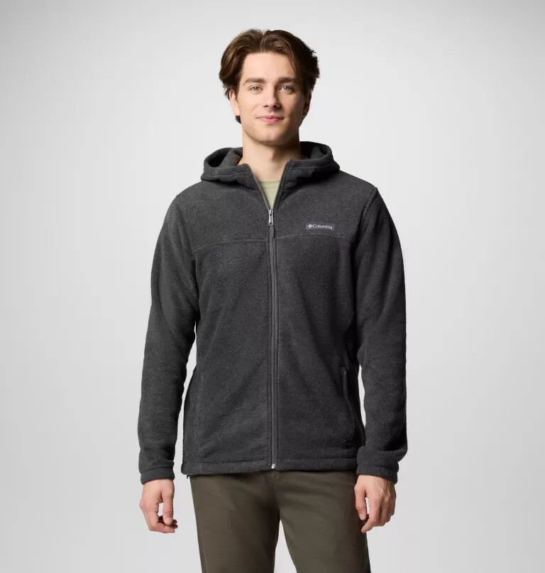 heren steens mountain fleece hoodie met volledige ritssluiting - lang