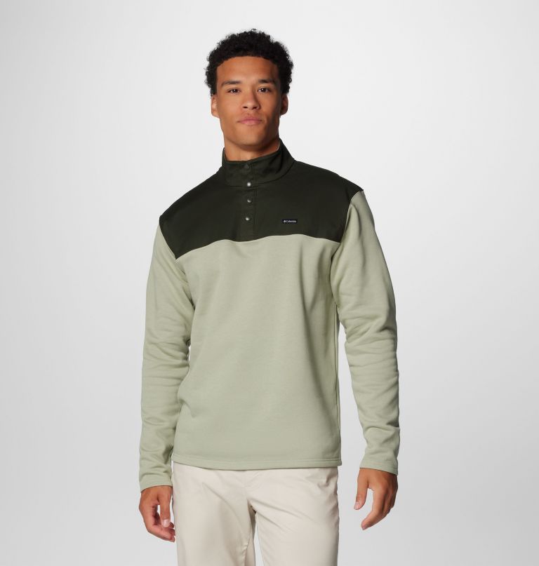 heren pitchstone overlay half snap pullover
