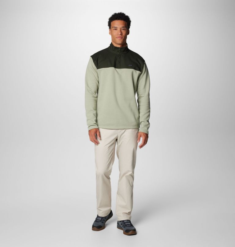 heren pitchstone overlay half snap pullover