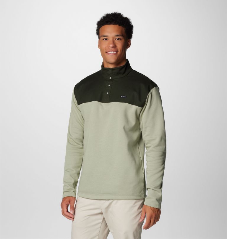 heren pitchstone overlay half snap pullover