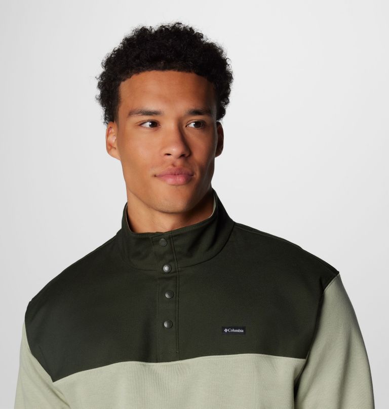 heren pitchstone overlay half snap pullover