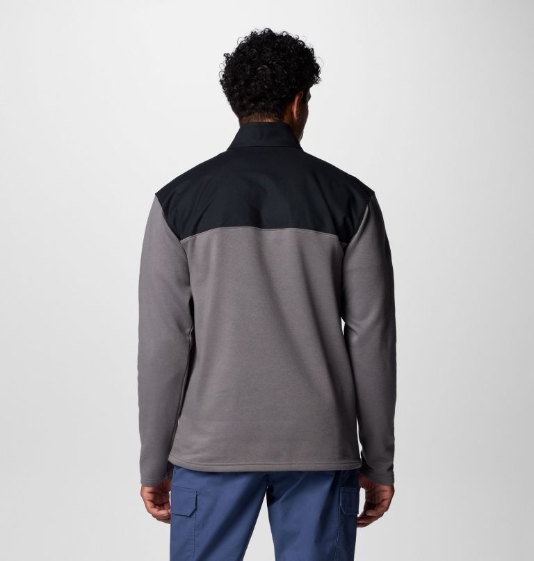 heren pitchstone overlay half snap pullover