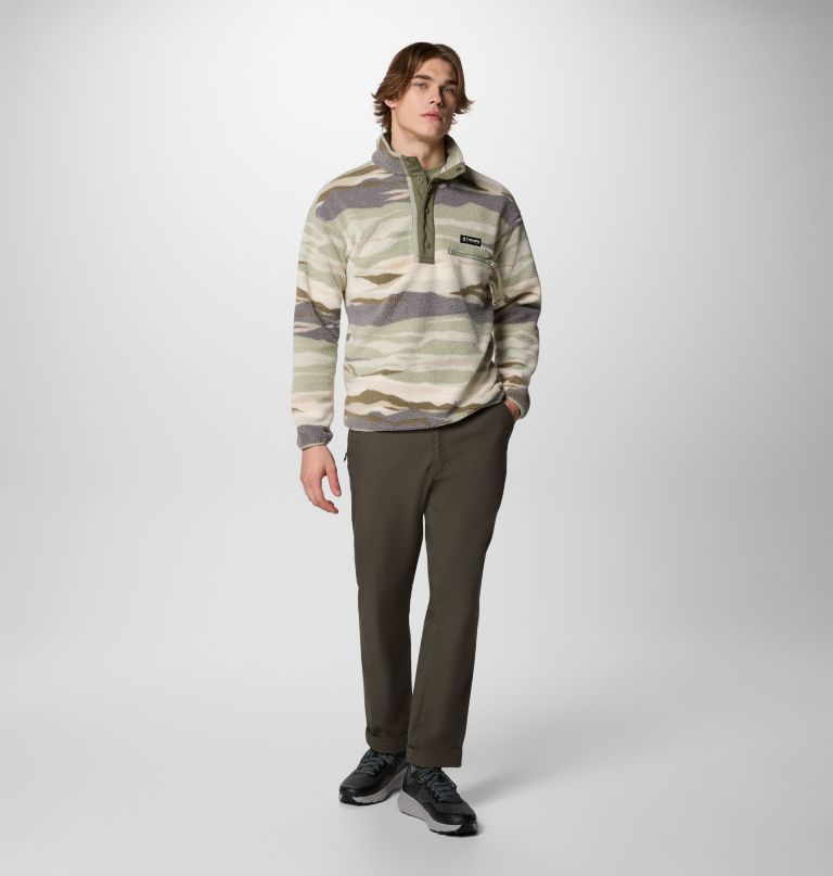 heren helvetia ii bedrukte fleece trui met halve drukknoopsluiting