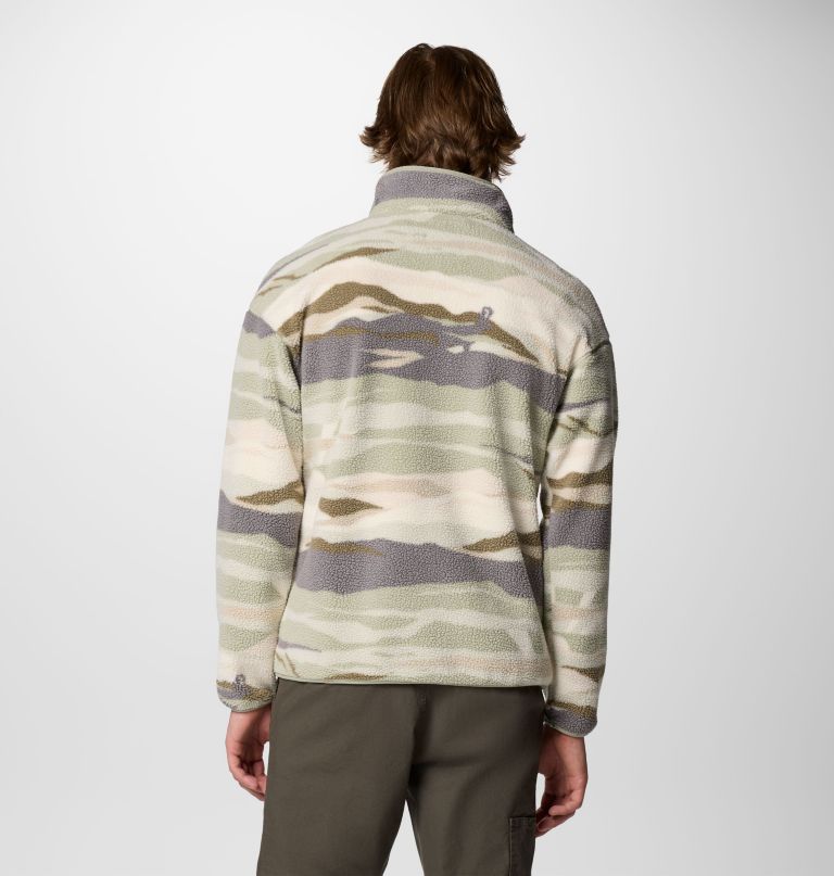 heren helvetia ii bedrukte fleece trui met halve drukknoopsluiting