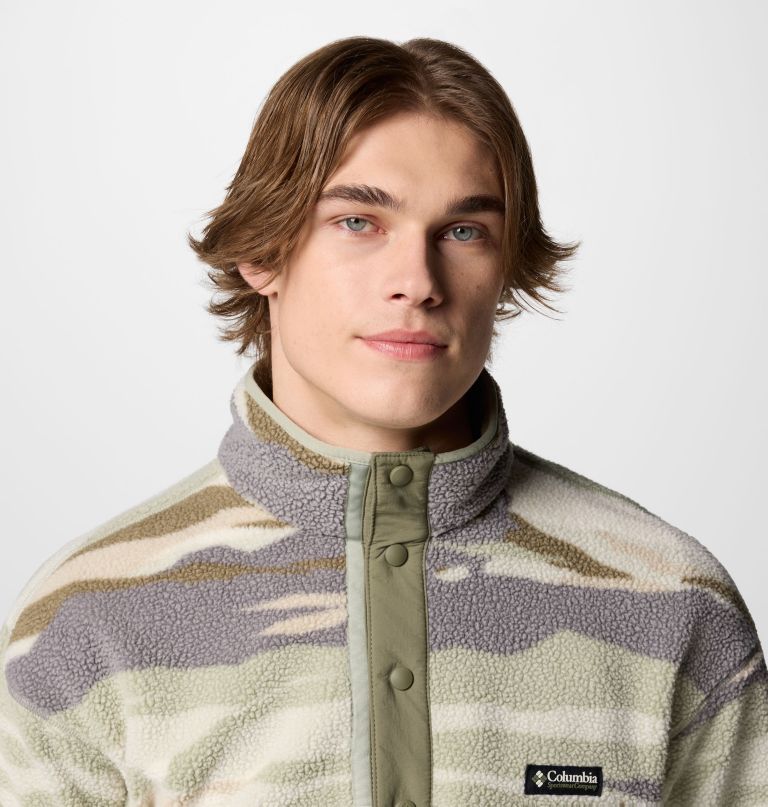 heren helvetia ii bedrukte fleece trui met halve drukknoopsluiting