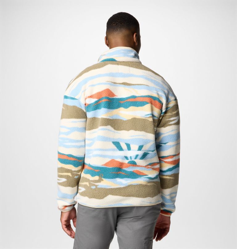 heren helvetia ii bedrukte fleece trui met halve drukknoopsluiting
