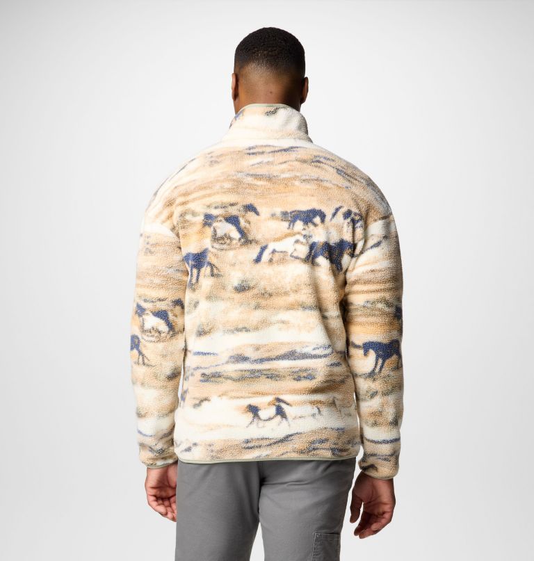 heren helvetia ii bedrukte fleece trui met halve drukknoopsluiting