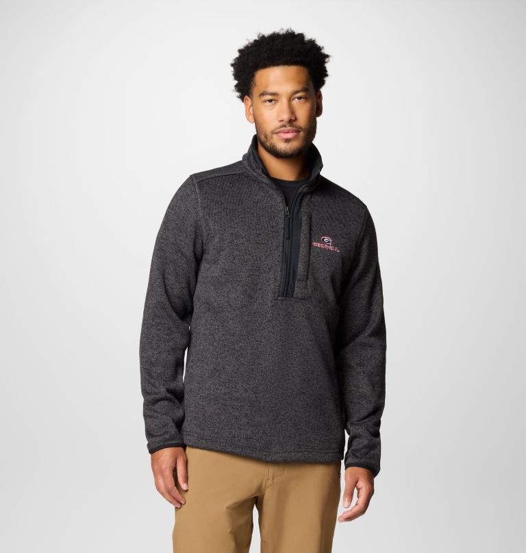 heren collegiate sweater weather fleece pullover met halve rits - georgia