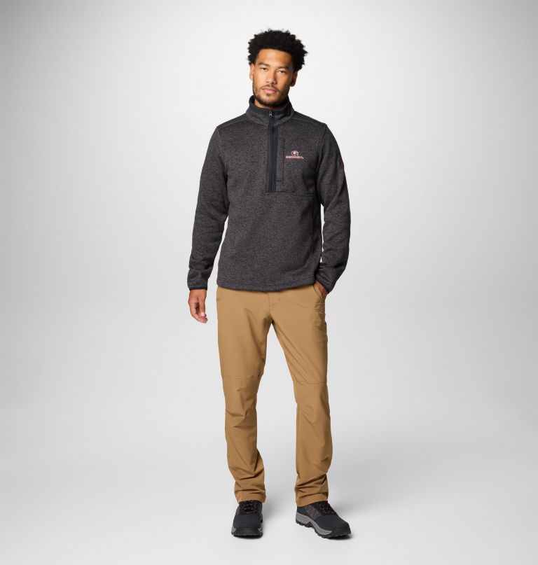 heren collegiate sweater weather fleece pullover met halve rits - georgia