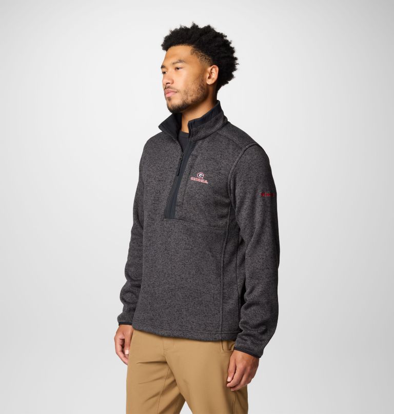 heren collegiate sweater weather fleece pullover met halve rits - georgia