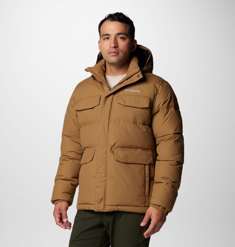 landroamer-pufferjack voor heren lang