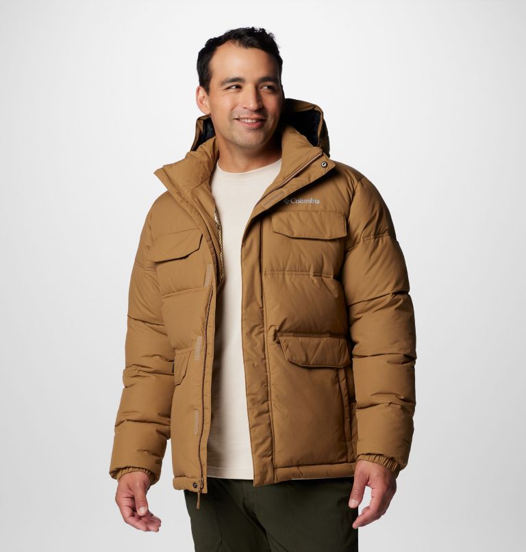 landroamer-pufferjack voor heren lang