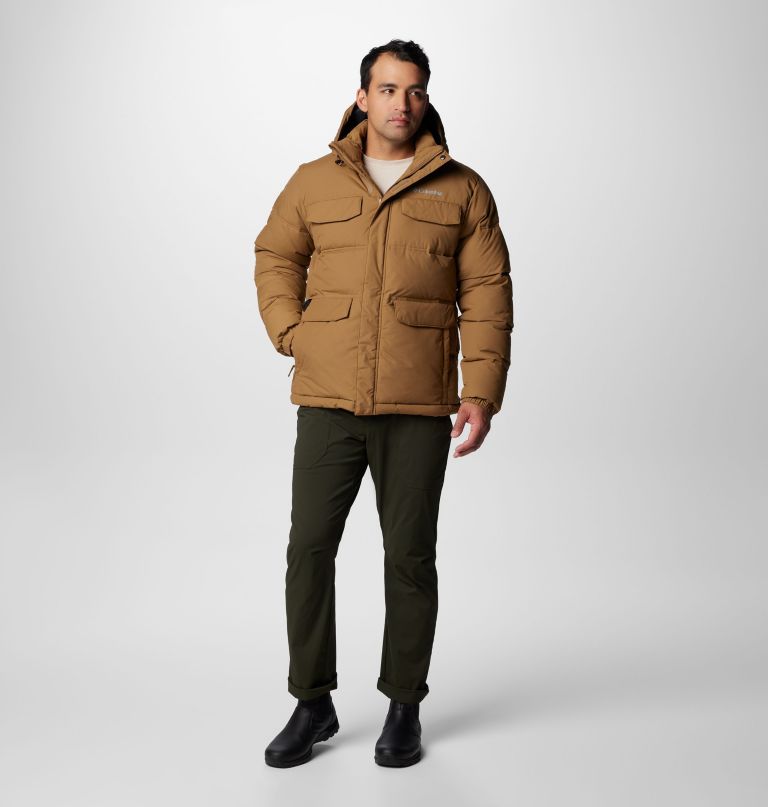 landroamer-pufferjack voor heren lang