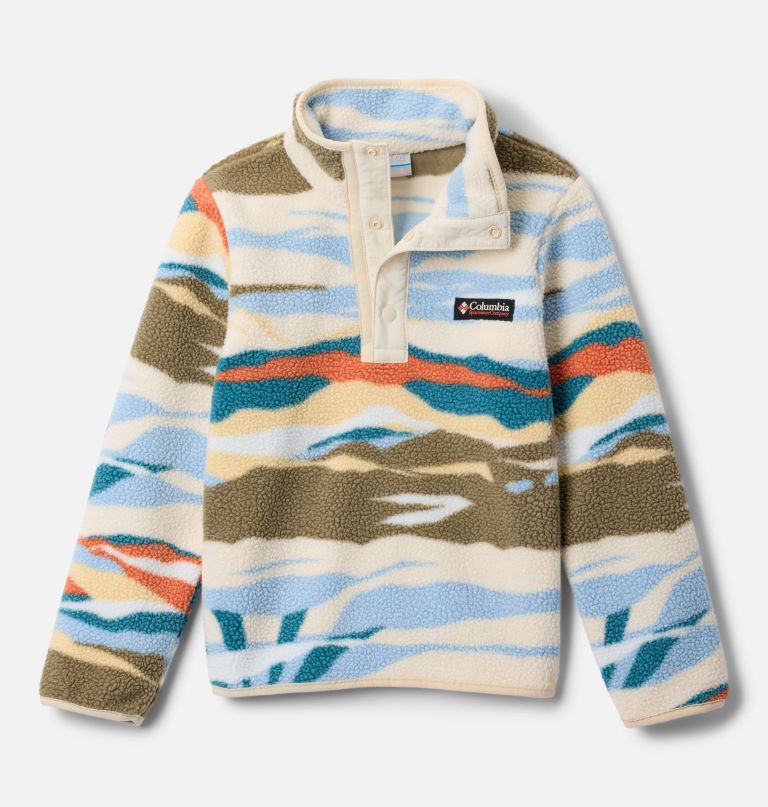 kinderpullover van helvetia ii met print en halve drukknoopsluiting