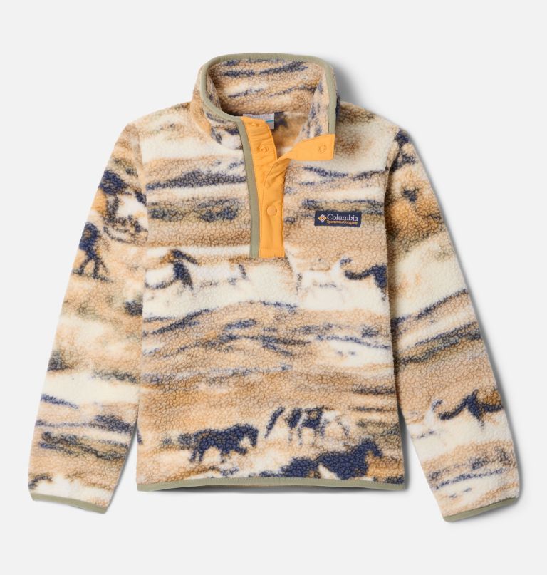 kinderpullover van helvetia ii met print en halve drukknoopsluiting