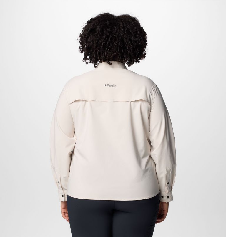 dames summit valley geweven shirt met lange mouwen - plus size