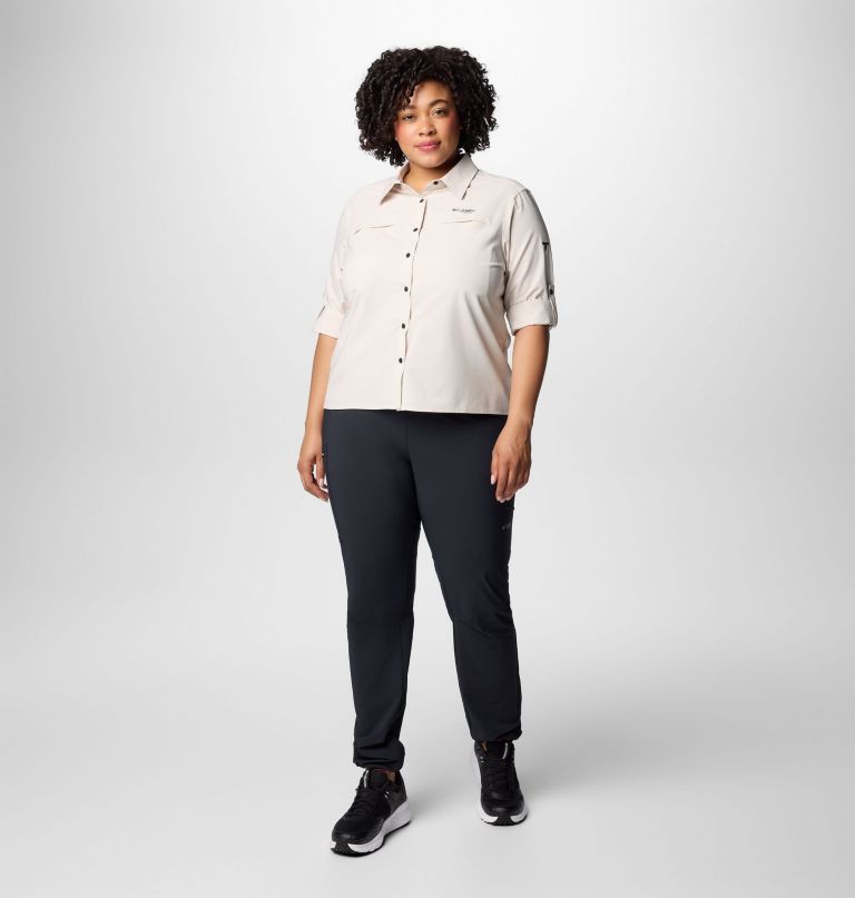 dames summit valley geweven shirt met lange mouwen - plus size
