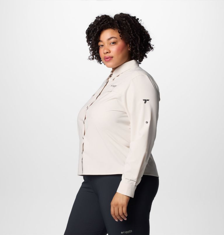 dames summit valley geweven shirt met lange mouwen - plus size
