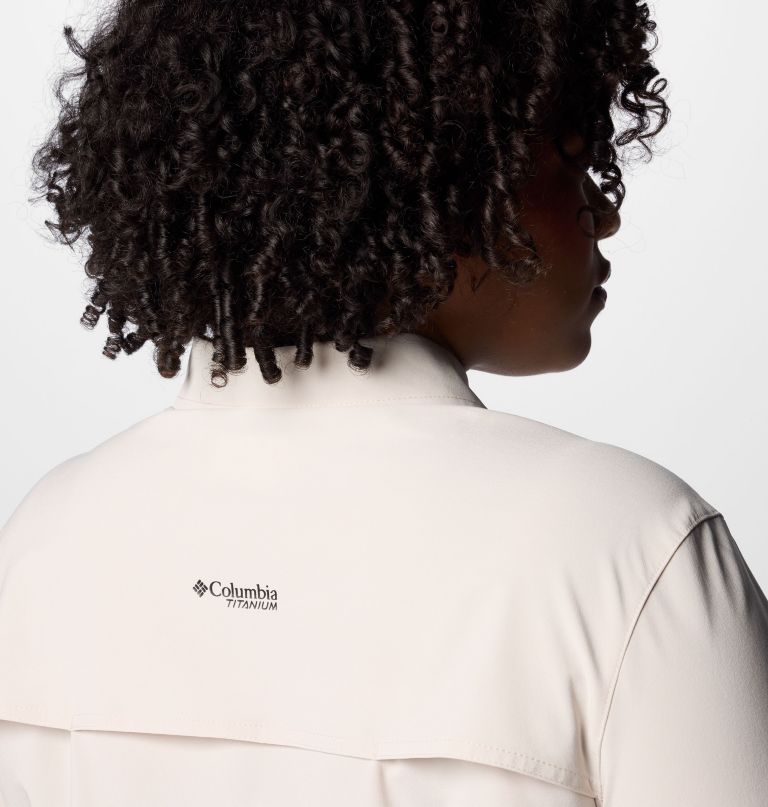 dames summit valley geweven shirt met lange mouwen - plus size