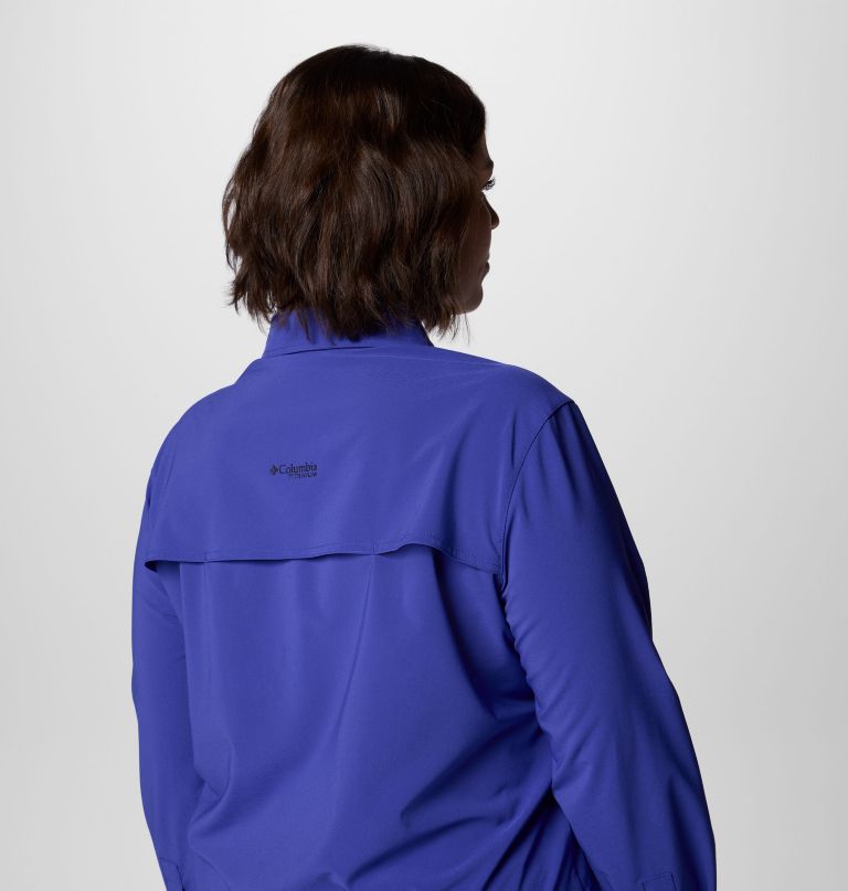 dames summit valley geweven shirt met lange mouwen - plus size
