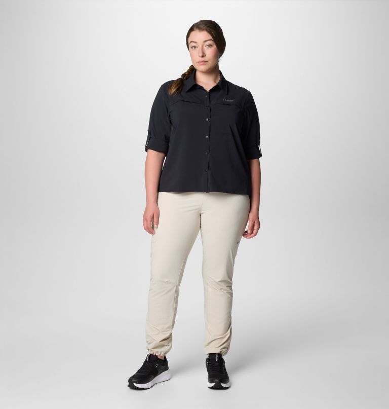 dames summit valley geweven shirt met lange mouwen - plus size