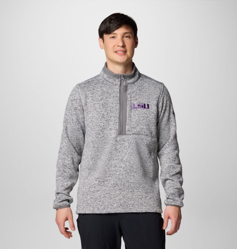 heren collegiate sweater weather fleece pullover met halve rits - lsu
