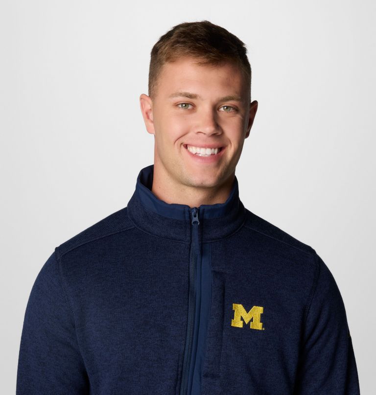 heren collegiate sweater weather fleece pullover met halve rits - michigan