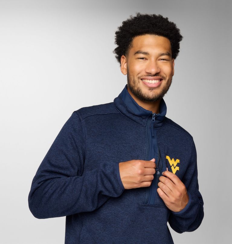 heren collegiate sweater weather fleece half zip pullover - west virginia