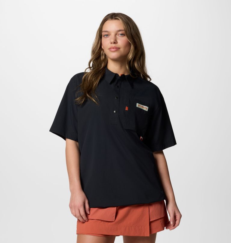 cove beach geweven shirt met korte mouwen