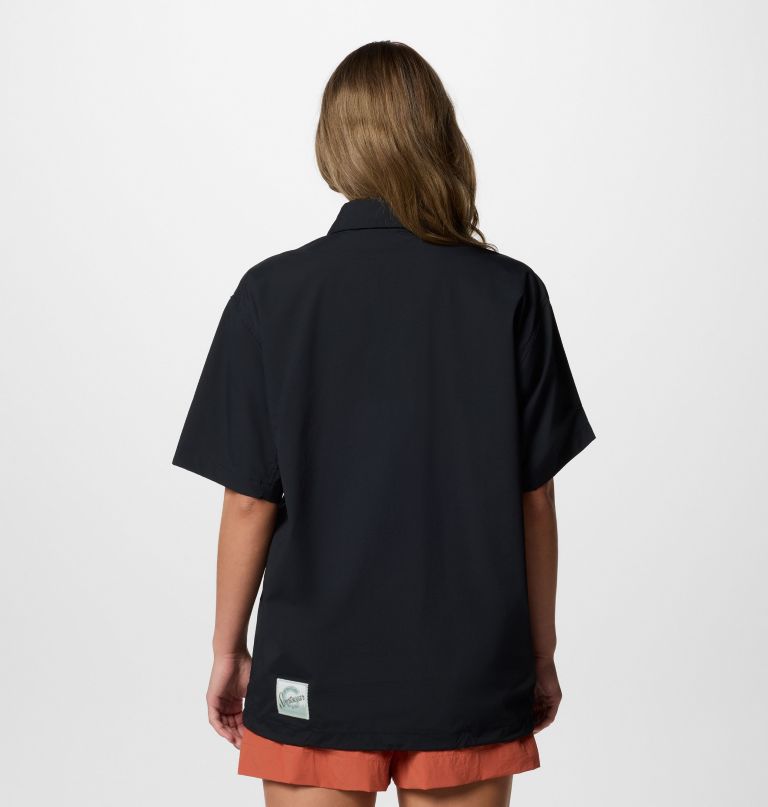 cove beach geweven shirt met korte mouwen