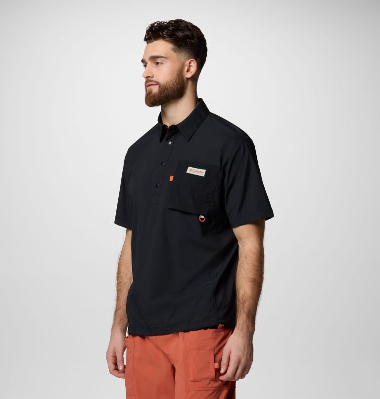 cove beach geweven shirt met korte mouwen