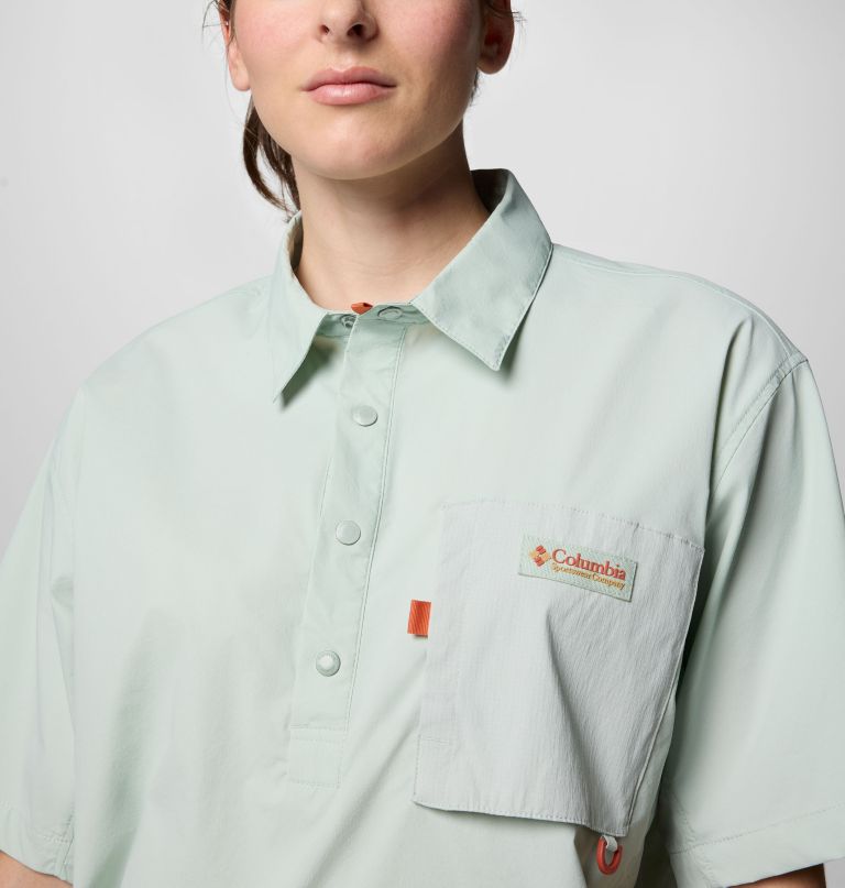 cove beach geweven shirt met korte mouwen