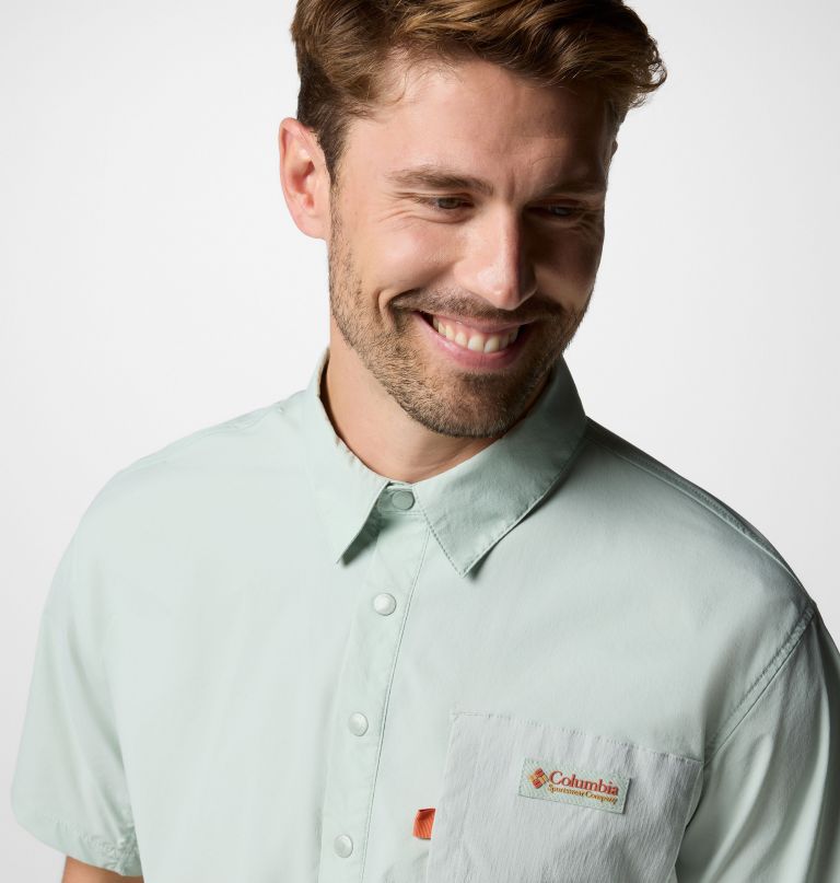 cove beach geweven shirt met korte mouwen