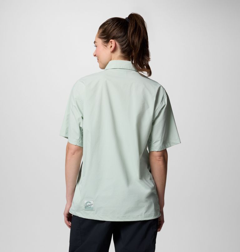 cove beach geweven shirt met korte mouwen