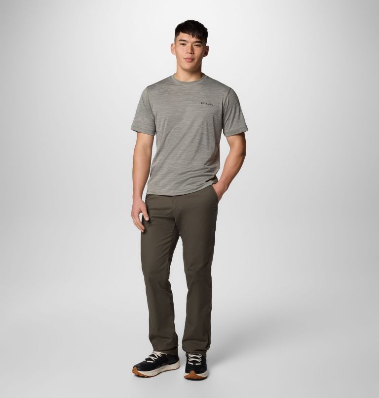 heren sage peak gebreid shirt met korte mouwen en ronde hals