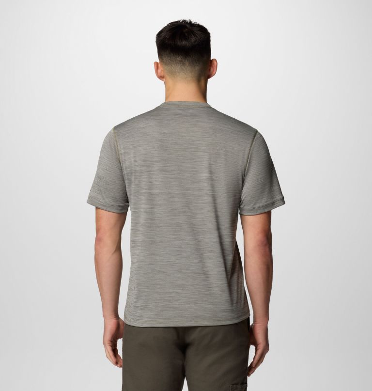 heren sage peak gebreid shirt met korte mouwen en ronde hals