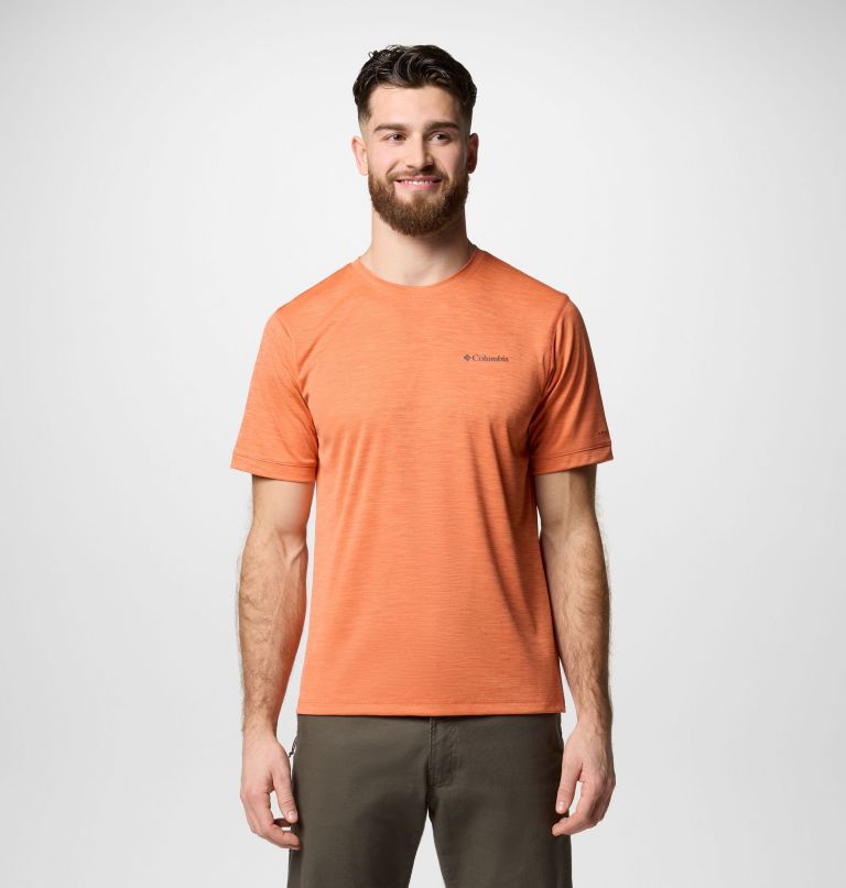 heren sage peak gebreid shirt met korte mouwen en ronde hals